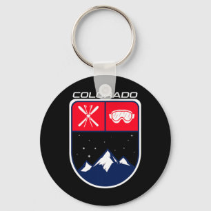 Ski Colorado Mountain Skiing Trail Skier Goggle Po Key Ring
