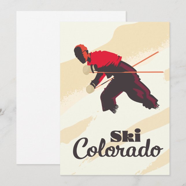 Ski Colorado travel poster Save The Date (Front/Back)