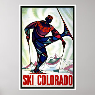 "Ski Colorado" Vintage Travel Poster