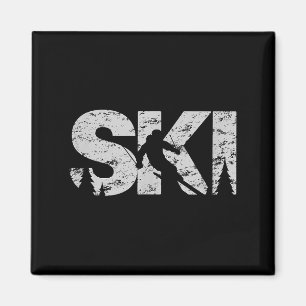 Ski Cool Skiing Style Alne Skier Gift Women Men Bo Magnet