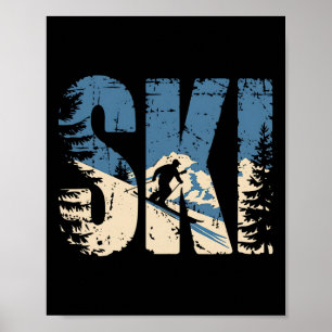 Ski Cool Skiing Style Alpine Skier Women Men Boy G Poster