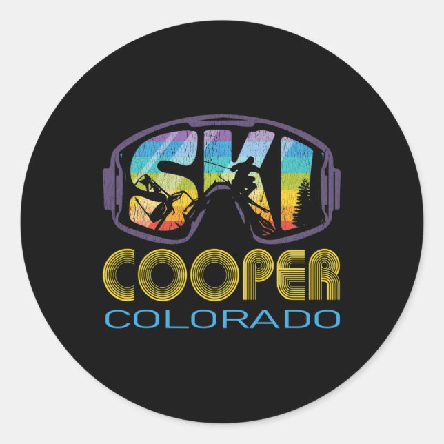 Ski Cooper Colorado Skiing Vacation  Classic Round Sticker (Front)