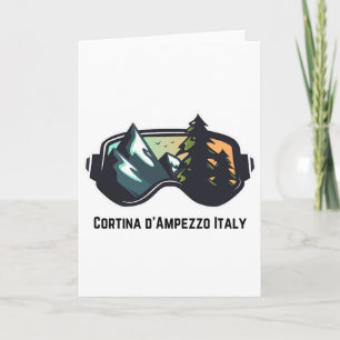 Ski Cortina D'ampezzo Italy Mountain Skiing T Men  Card