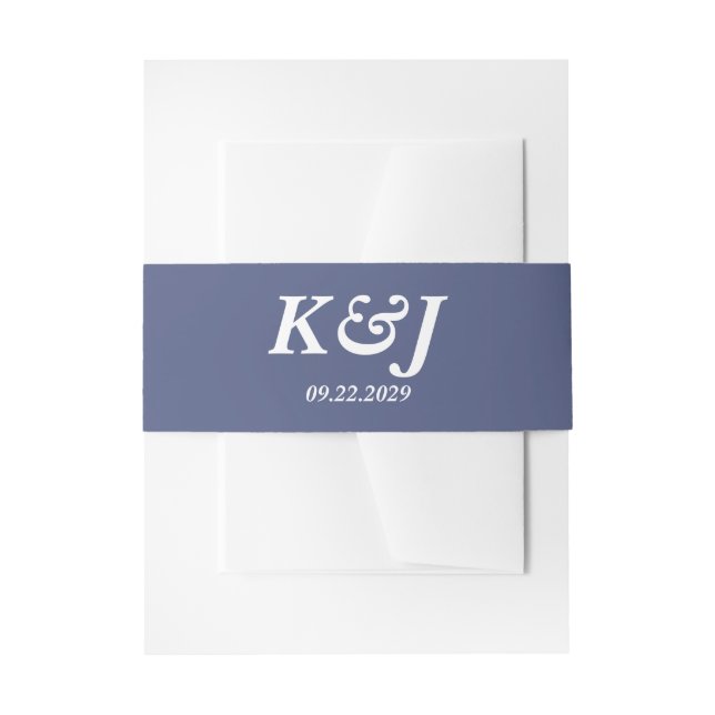 Ski Couple Wedding Invitation Belly Band (Front Example)