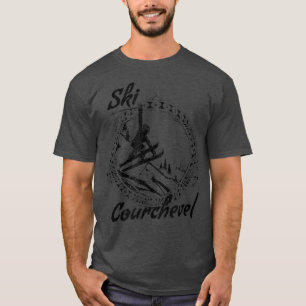 Ski Courchevel, France Vintage Snow Skiing Vacatio T-Shirt