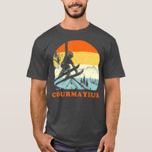 Ski Courmayeur Italy Vintage Snow Skiing T-Shirt