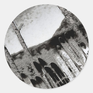 ski crafting classic round sticker
