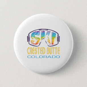Ski Crested Butte Colorado Skiing Vacation  6 Cm Round Badge