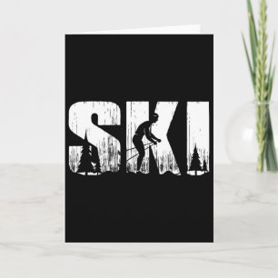 Ski Cross Country Skiing Vintage Winter Sport For  Card