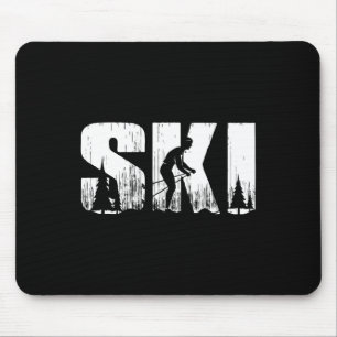 Ski Cross Country Skiing Vintage Winter Sport For  Mouse Pad
