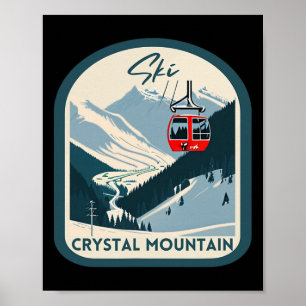 Ski Crystal Mountain Retro Vintage Crystal Mountai Poster