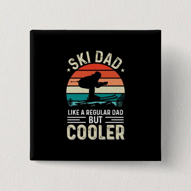 Ski Dad 15 Cm Square Badge (Front)