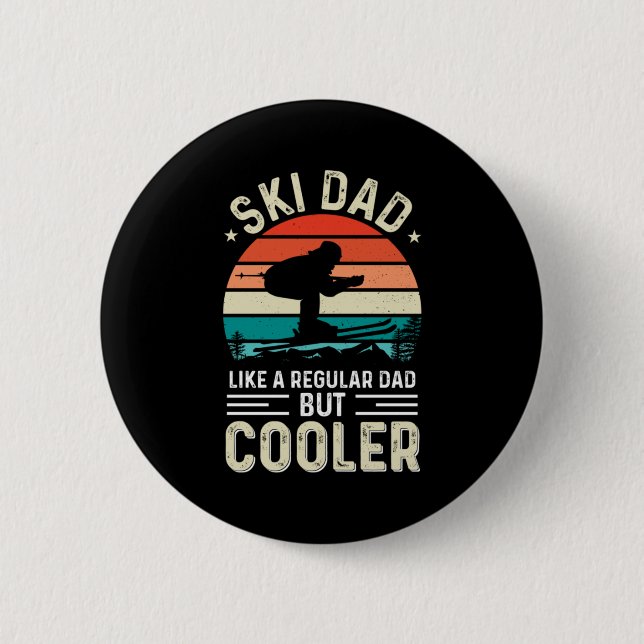 Ski Dad 6 Cm Round Badge (Front)