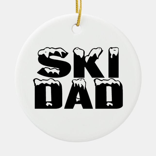Ski Dad Ceramic Ornament (Front)