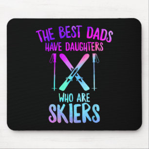 Ski Dad Daughters Skiers Fathers Day Ski Dad Snowb Mouse Pad