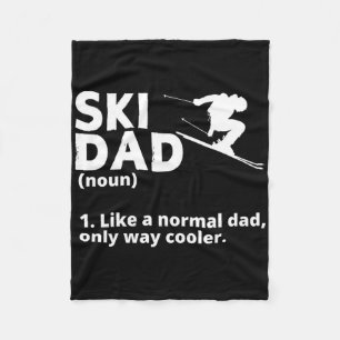 Ski Dad Father Men Mountain Skier Skiing Lover Fleece Blanket