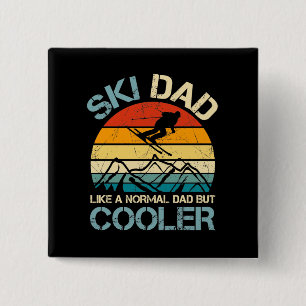 Ski Dad Father's Day Gift Hobbies 15 Cm Square Badge