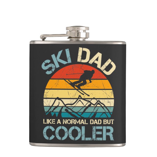 Ski Dad | Father's Day Gift | Hobbies Hip Flask (Front)