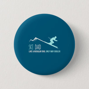 Ski Dad Funny Cute Winter Skiing Gift  6 Cm Round Badge