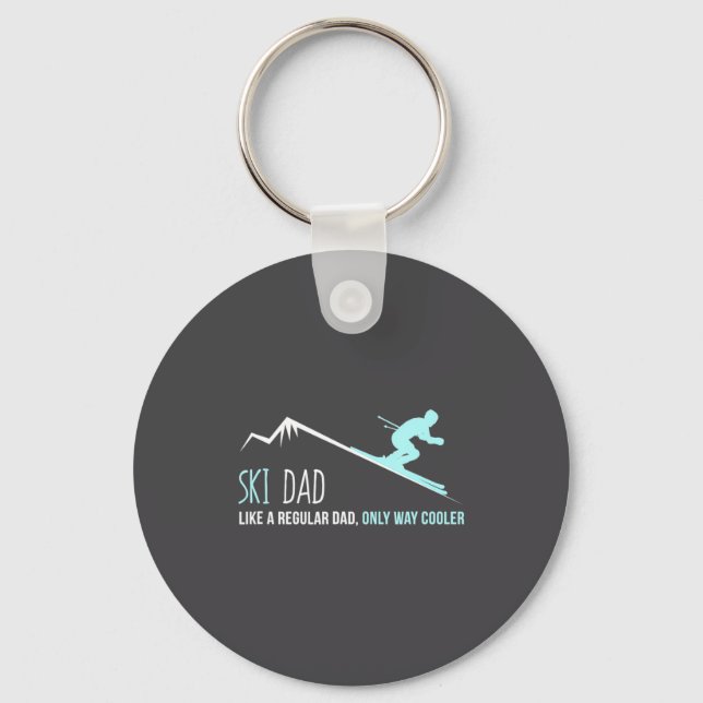 Ski Dad Funny Cute Winter Skiing Gift  Key Ring (Front)