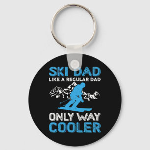Ski Dad Funny Cute Winter Sports Skiing Gift Key Ring