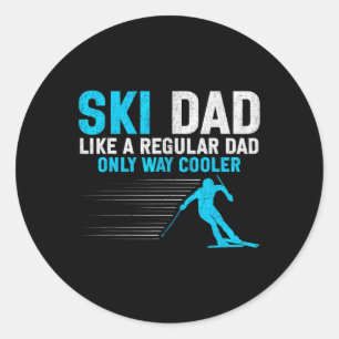 Ski Dad Funny Skier Design For Men Winter Sports S Classic Round Sticker