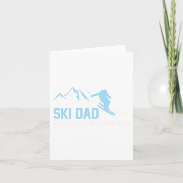 Ski Dad Funny Skiier Snowy Adventure Skiing Lovers Card (Front)