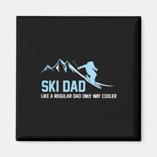 Ski Dad Funny Skiier Snowy Adventure Skiing Lovers Magnet