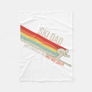 Ski Dad Funny Skiing Winter Fleece Blanket