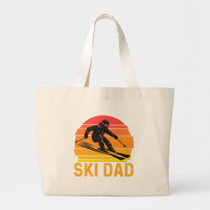 ski dad large tote bag