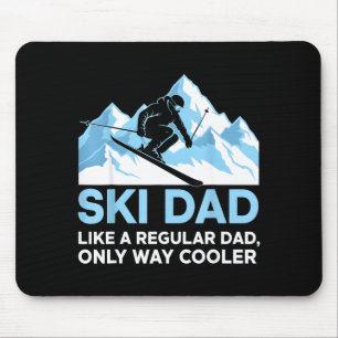 Ski Dad Lover Skier Man Snowboarding Funny Skiing Mouse Pad