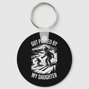 Ski Dad Ped By Daughter Funny Skiing Family Key Ring