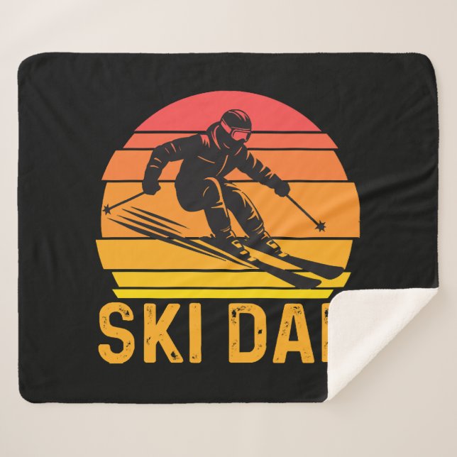 ski dad sherpa blanket (Front (Horizontal))