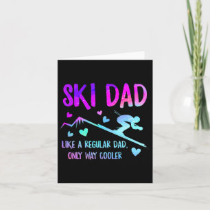 Ski Dad Skiing Daddy Papa Grandpa Cool Snowboardin Card