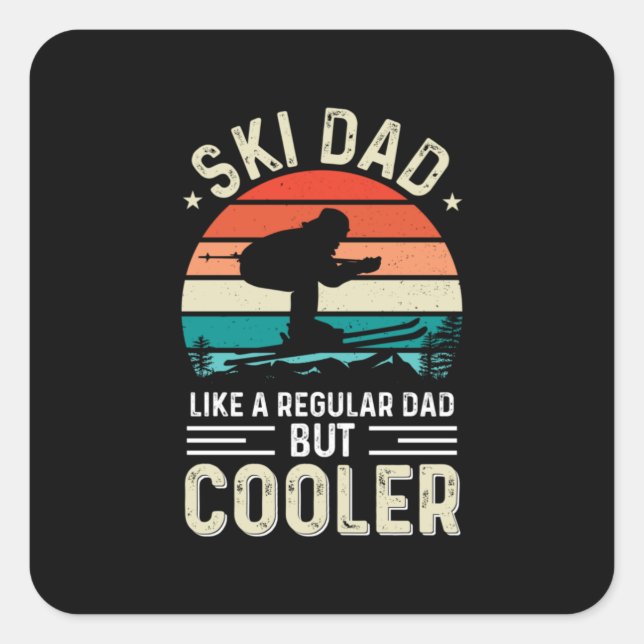 Ski Dad Square Sticker (Front)