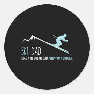 Ski Dad Winter Skiing Classic Round Sticker