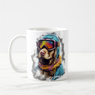 Ski Dog in Ski Googles  2 Coffee Mug