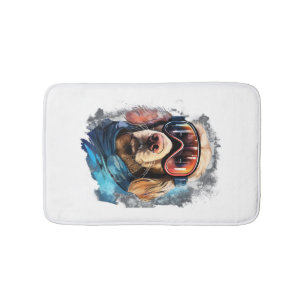 Ski Dog in Ski Googles 3 Bath Mat