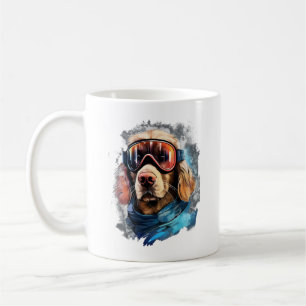Ski Dog in Ski Googles  3 Coffee Mug