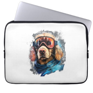 Ski Dog in Ski Googles 3 Laptop Sleeve