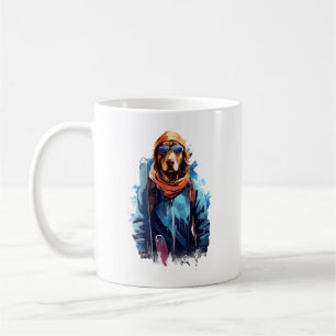 Ski Dog in Ski Googles  5 Coffee Mug