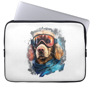 Ski Dog in Ski Googles 5 Laptop Sleeve