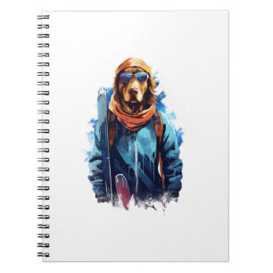 Ski Dog in Ski Googles 5 Notebook