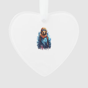 Ski Dog in Ski Googles  5 Ornament