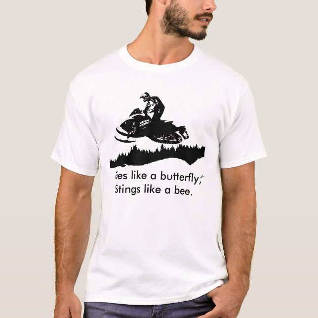 ski-doo-bkg.ai, Flies like a butterfly, Stings ... T-Shirt (Front)