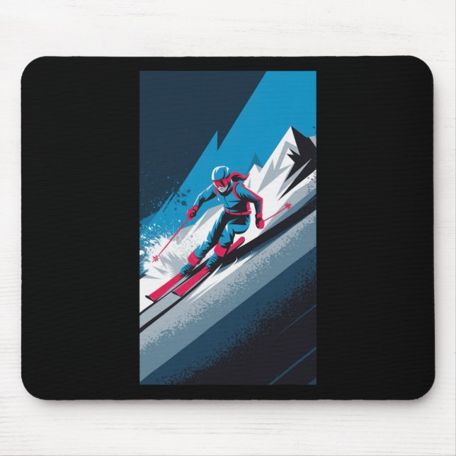 Ski Downhill Ski Snow Skiing  Mouse Pad (Front)