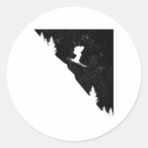Ski Downhill Skiing Freeski Winter Sports Skier Classic Round Sticker
