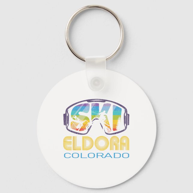 Ski Eldora Colorado Skiing Vacation  Key Ring (Front)