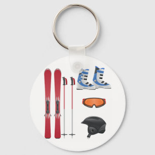 Ski Equipment Keychain