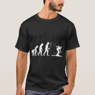 Ski Evolution Funny Skier Silhouette Art T-Shirt
